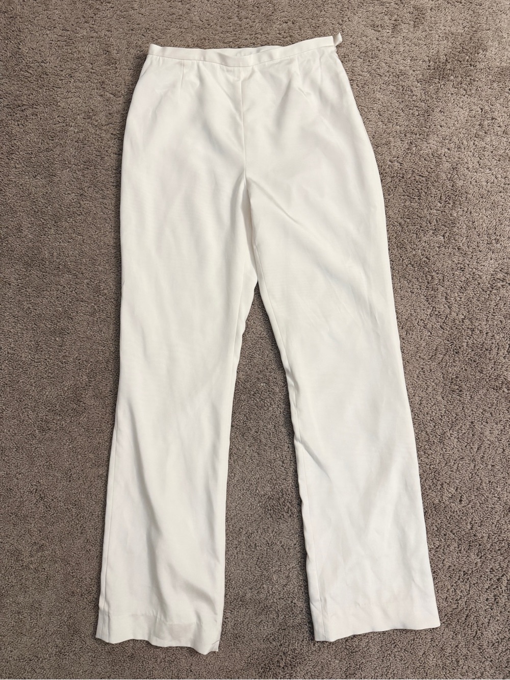 Lafayette 148 New York Pants Women size 6 Ivory Long Silk Slack Career Work Pant